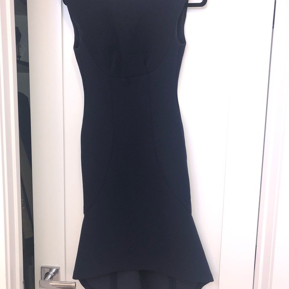 Tracy Reese Sz 2 fitted navy elastic high low - Picture 2 of 6